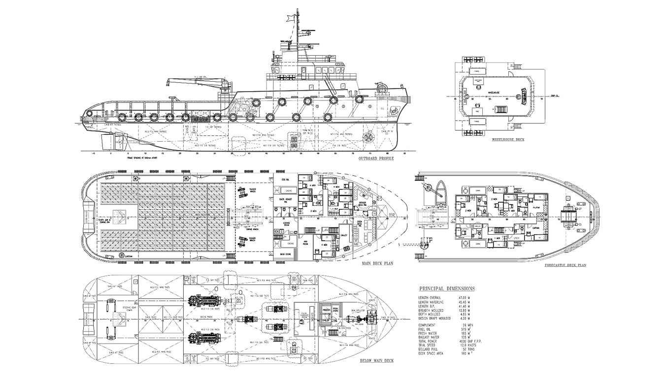 tug boat drawing